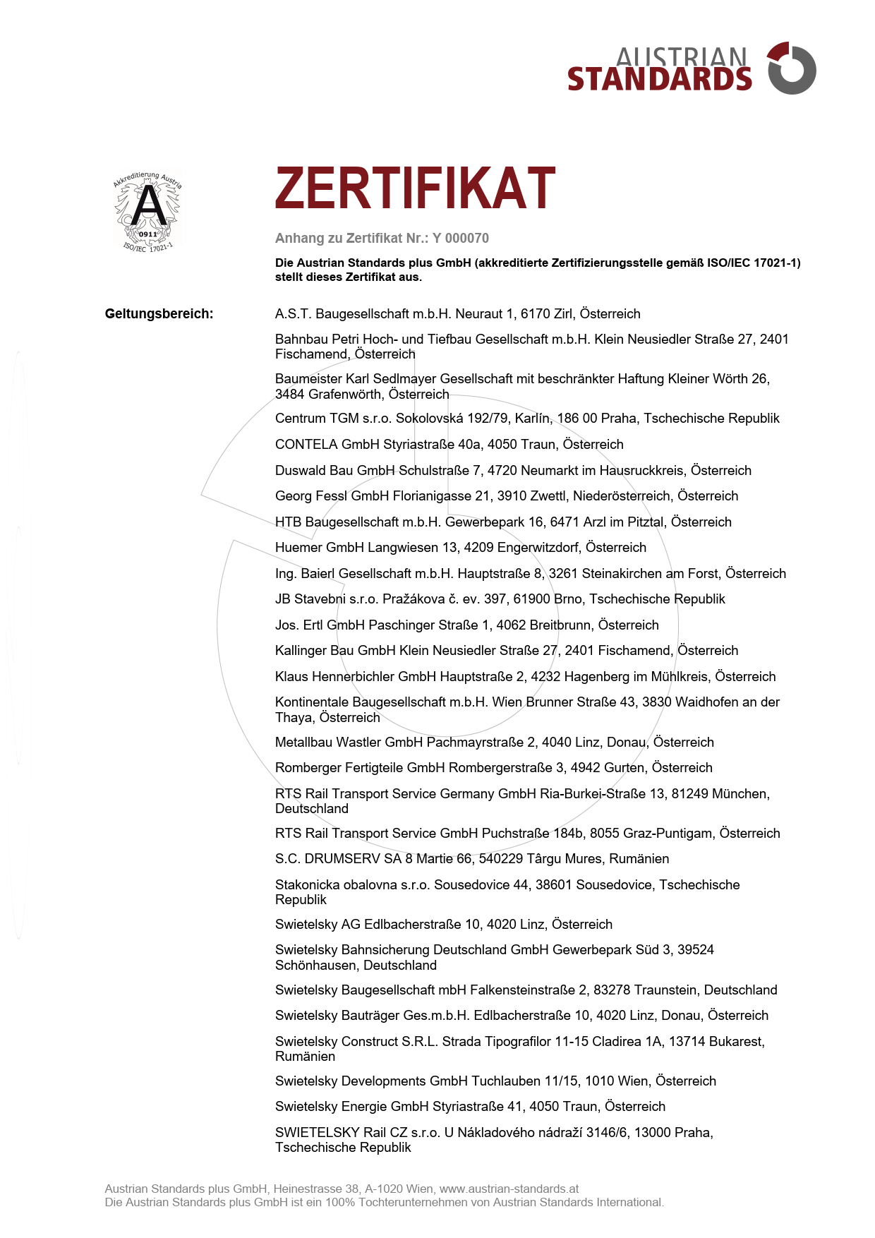 ISO Zertifikat 37301 Swietelsky Y 000070 20250401 DE DE 2