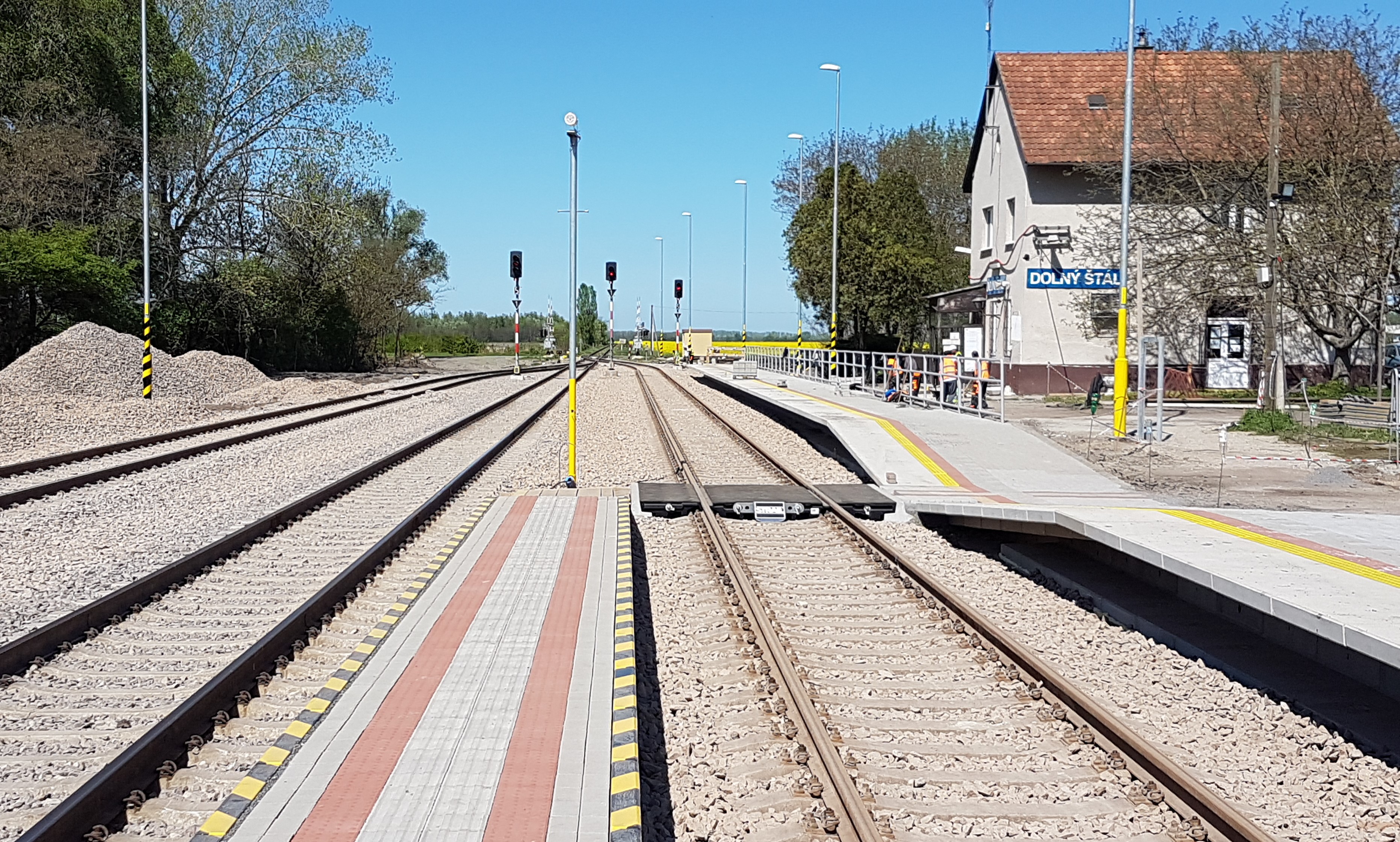 ŽST Dolný Štál, predĺženie staničných koľají - Vasútépítés