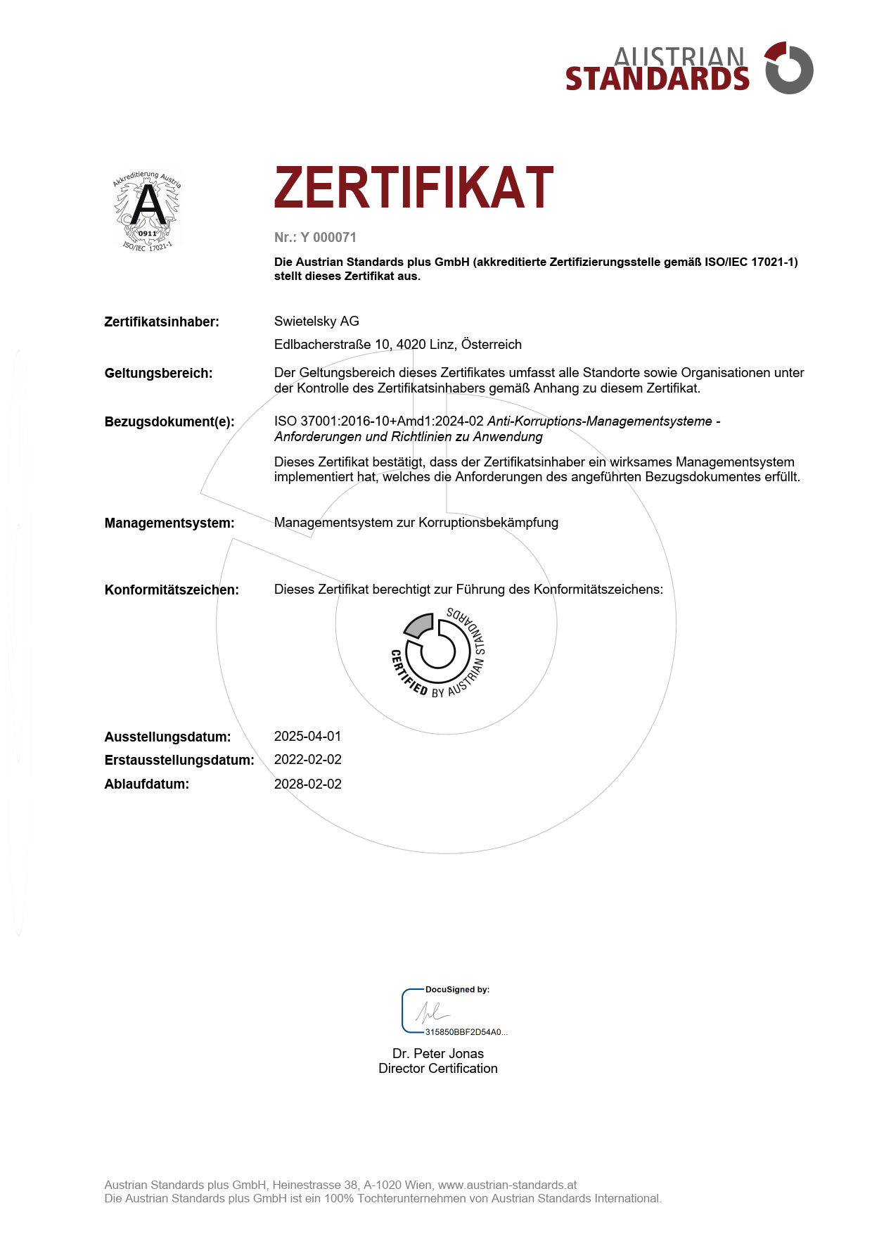 ISO Zertifikat 37001 Y 000071 20250401 DE DE 1